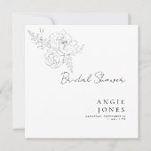 Crayon Timeless Fleurs Blanc Invitation Mariage Ca (Devant)