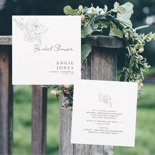 Crayon Timeless Fleurs Blanc Invitation Mariage Ca