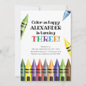 Crayons 3rd Birthday Derde verjaardag Kaart (Voorkant)