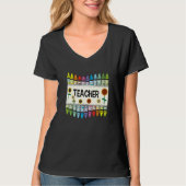 Crayons And Flower Teaching  Teacher T-shirt (Voorkant)