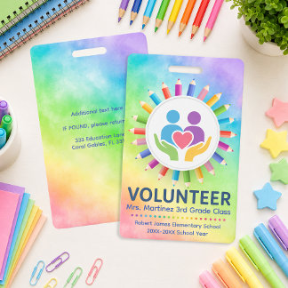 Crayons Arc-en-Ciel Badges Personnalisés pour Béné