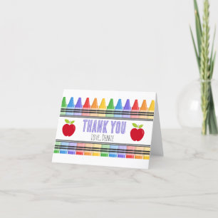 Crayons arc-en-ciel Nom du professeur Carte de rem