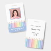 Crayons arc-en-ciel personnalisés Badge d'identifi (Avant & arrière)
