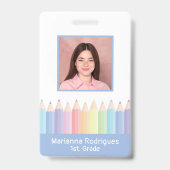 Crayons arc-en-ciel personnalisés Badge d'identifi (Avant)