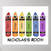 Crayons Bedroom Poster (Voorkant)