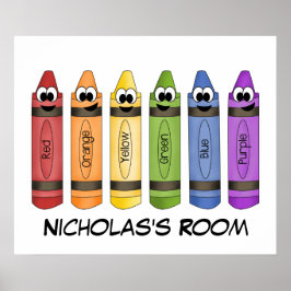 Crayons Bedroom Poster