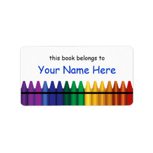 Crayons Bookplate Sjabloon Label 2