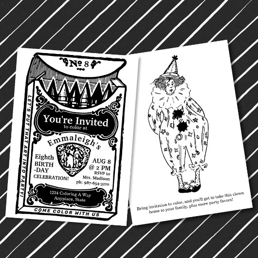  Crayons Box Invitation Kaart