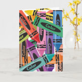 Crayons - carte de voeux (Fleur jaune)