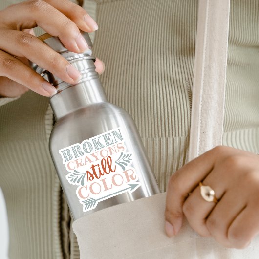 "Crayons cassés...." Stickers personnalisés en vin