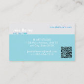 Crayons colorés Carte de visite enseignant bleu (Dos)