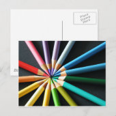 Crayons colorés - Carte postale (Devant / Derrière)