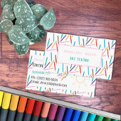 Crayons colorés Enseignant d'art Cartes de visite