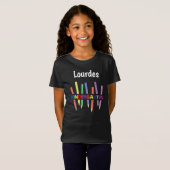 Crayons colorés Kindergarten 2 T-shirt fille (Devant entier)