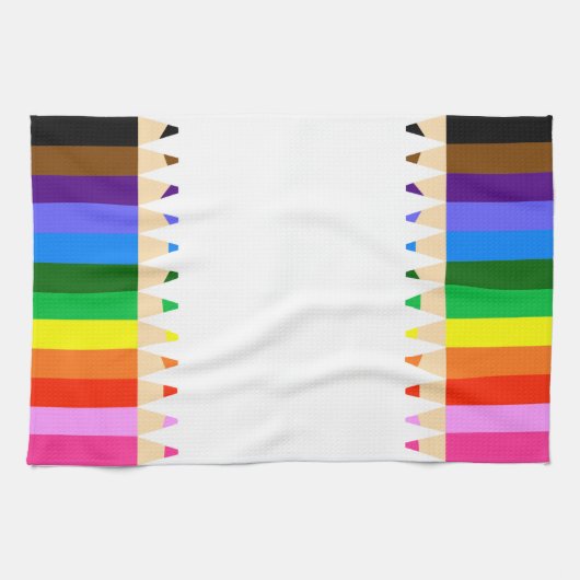 Crayons colorés Serviette de cuisine (Horizontal)