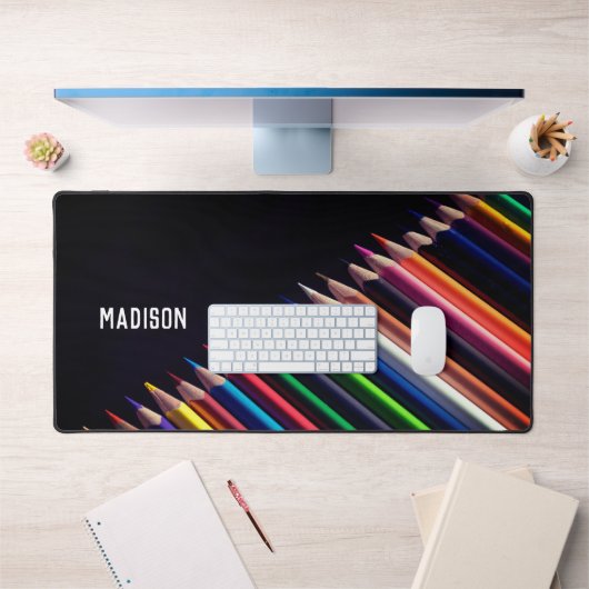 Crayons colorés, votre nom, professionnel (Bureau 1)