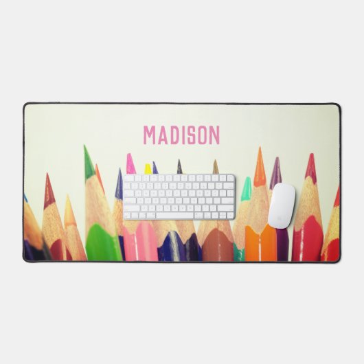 Crayons colorés, votre nom, professionnel (Clavier et souris)