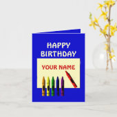 Crayons Couleur Mon nom Bonne carte de voeux d'ann (Fleur jaune)