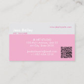 Crayons de couleur Carte de visite enseignant rose (Dos)