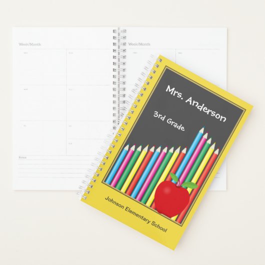 Crayons de couleur Pomme Enseignant (Devant avec enveloppe)