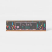 Crayons de couleurs Enseignant d'art Plaque de nom (Devant)