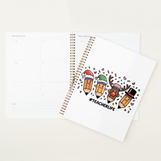 Crayons de Noël Enseignant Vie d'enseignant Joyeux (Devant avec enveloppe)