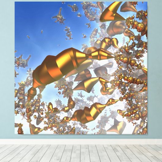 Crayons dorés toile étirée Impression (Insitu (Plancher de Bois))