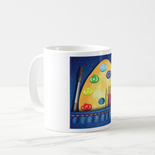 Crayons Et Paintbrush Mug (Devant gauche)