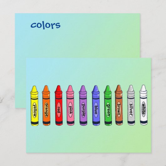 Crayons Flash Kaart (Voorkant / Achterkant)