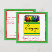 Crayons in een Box Art Project Birthday Kaart (Voorkant / Achterkant)