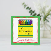Crayons in een Box Art Project Birthday Kaart (Staand voorkant)