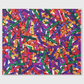 Crayons Kids Birthday Crayon Wrap Cadeaupapier (Vlak)