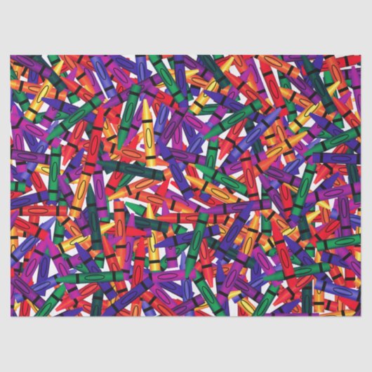 Crayons Kinder Crayon Ontworpen achtergrond Tissuepapier (Voorkant)