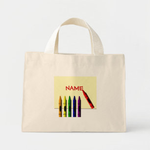 Crayons Kleur mijn naam Canvas tas