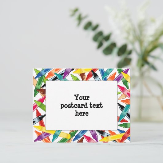 Crayons Lijst Briefkaart (Staand voorkant)