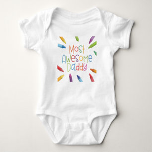 Crayons Meest Geweldige papa Typografie   Bodysuit