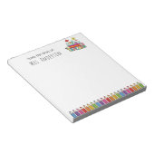 Crayons mignons Bloc-notes du nom de l'enseignant (Incliné)