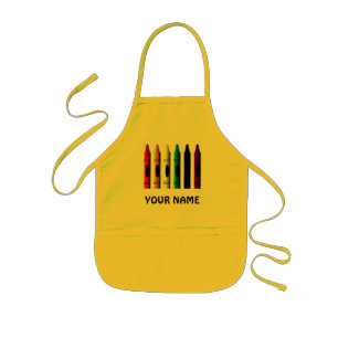 Crayons Name Crayon Kinder Yellow Custom Apron Kinder Schort