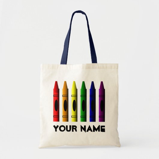 Crayons Name Sjabloon Crayon Canvas tas (Voorkant)