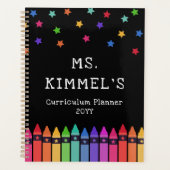 Crayons noirs et étoiles Planificateur de programm (Devant)