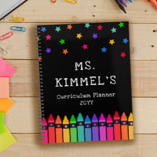 Crayons noirs et étoiles Planificateur de programm