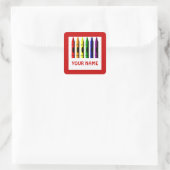 Crayons Nom Modèle Crayon Sticker rouge (Sac)