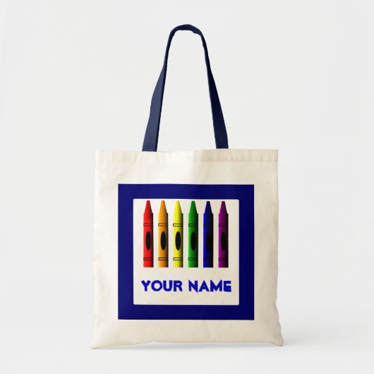 Crayons Nom Modèle Sac fourre-tout bleu Crayon (Devant)