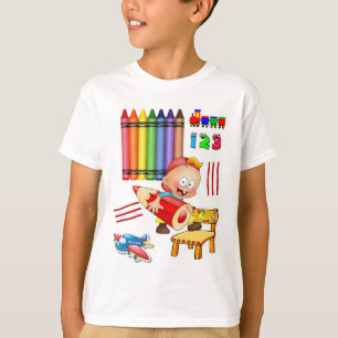 Crayons Nummers Kleurrijke Jongens T-shirt