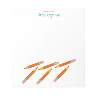 Crayons orange et gommes de maternelle - Bloc-note