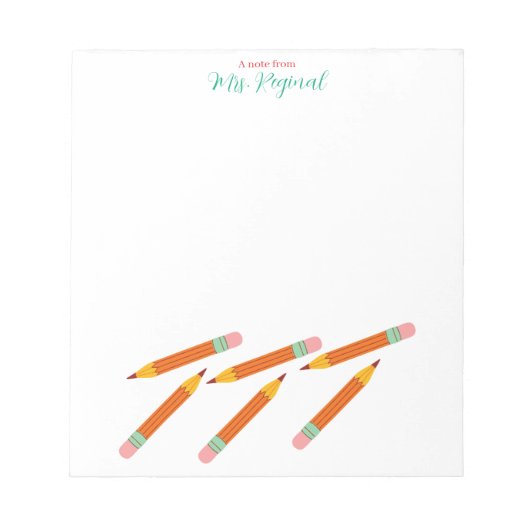 Crayons orange et gommes de maternelle - Bloc-note (Devant)