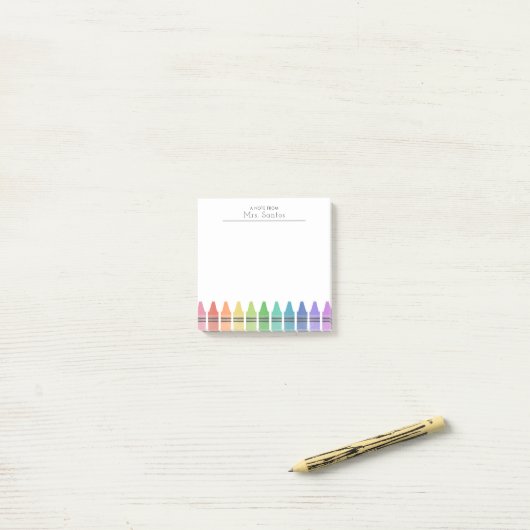 Crayons Personalized Teacher Post-it Notes (Op bureau)