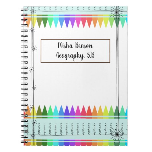 Crayons Personnalisés Cahier Scolaire Multicolore (Devant)
