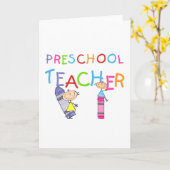 Crayons Preschool leraar overhemden en cadeautjes Kaart (Gele Bloem)