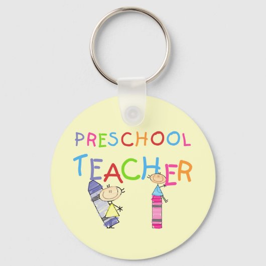 Crayons Preschool leraar overhemden en cadeautjes Sleutelhanger (Voorkant)